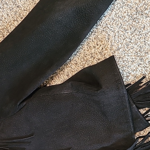 (258)Vintage Scully black suede fringe jacket - Picture 14 of 17